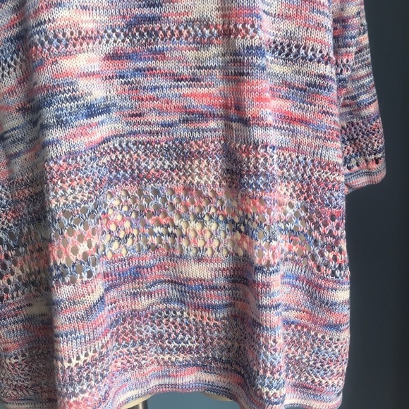 Blair multi color pastel yarn 3/4 sleeves open spring cardigan size 2XL - Picture 5 of 9